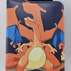 Charizard  Binder - Orange and Blue 50 SLEEVES ZIP CLOSURE WRIST STRap NEW